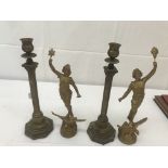 A pair of spelter figures;