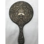 An early 20th century HM silver mirror