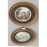 Two colour Bartolozzi oval mezzotints depicting children