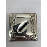 R Carr: a HM silver money box/photograph frame