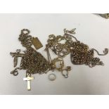 A quantity of 9ct chains, bracelets,