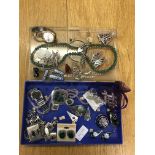 A quantity of dress jewellery to inc self-made earrings and pendant sets in unhallmarked silver in