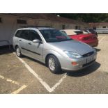 A Ford Focus Ghia estate car 1596cc: Registration Y534 DCL first registered 27/3/2001: MOT ran out