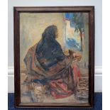 Francis Edward Colthurst (1874 - 1945): Study of a Spanish peasant woman, oil on board,