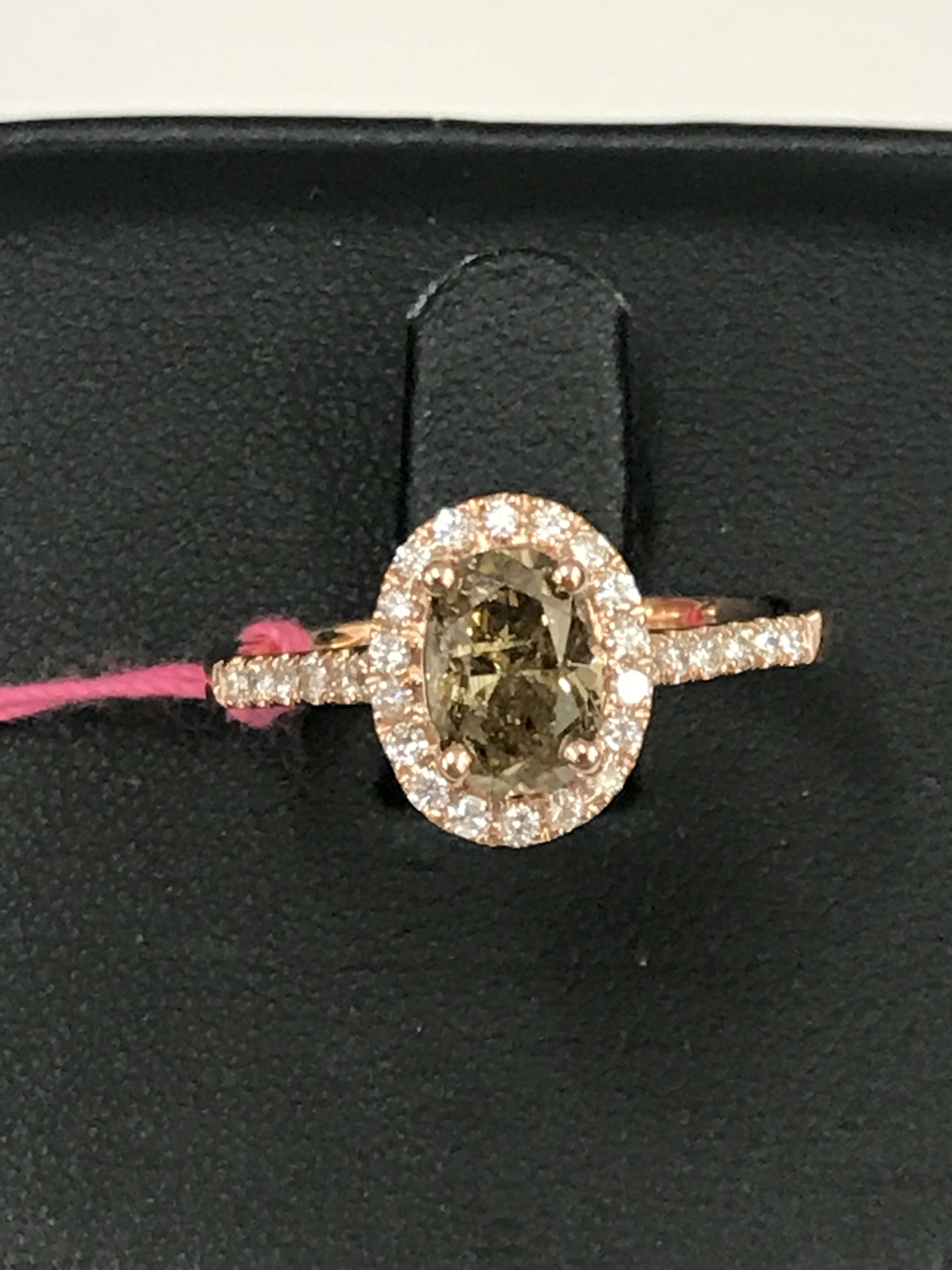 A 1.25ct chocolate diamond ring set in 18ct rose gold