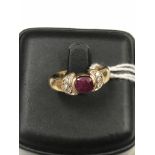 A 9ct ruby and diamond ring