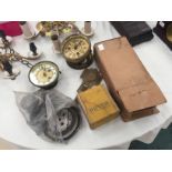 A quantity of clock spares and garniture