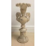 An alabaster vase (A/F)