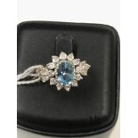 A 9ct blue Zircon dress ring