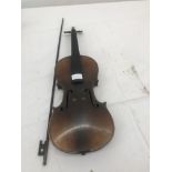 WITHDRAWNJ A 19th century mahogany violin and bow