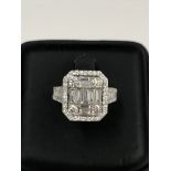A 2.25ct G/VS1 diamond halo ring set in 18ct white gold