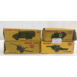 Four boxed Dinky military vehicles: armoured command vehicle, 677, military ambulance 626, 5.