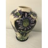 A Moorcroft thistle pattern vaser