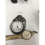 Vertex gold watch and Camerer Cuss silver pocket watch with inscriptions