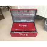 Set of three metal Coca Cola trunks