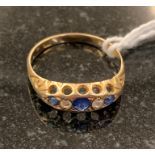 A 9ct sapphire and diamond dress ring