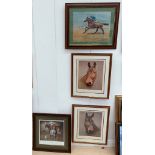 Four horse racing prints to include a limited edition signed Arkle and Dawn Run by Des Snee,