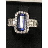 A 3.5ct tanzanite ring set with 0.