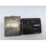 An Art Deco and Chinese Shibayama cigarette case