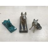 3 large figures of german shepherds to inc plaster example