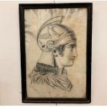 A 19th century portrait head study of a Roman soldier,