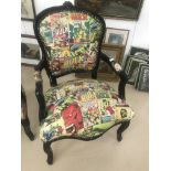 French style armchair upholstered in Incredible Hulk comic strips