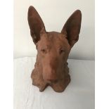 Marguerite Monat a terracotta bust of a german shepherd