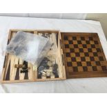 Boxed chess/draughts set