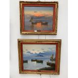 Two oils on canvas depicting Mediterranean coastla scenes, signed Bardi & Giovi,