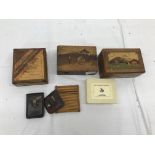 Two vintage puzzle boxes and cigarette cases