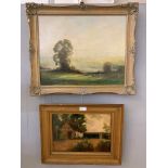 Two oils of rural landscapes, signed F.