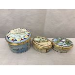 Three Halcyon Days trinket boxes