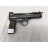 A Webley MK1 air pistol, unboxed.