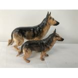 Two Royal Doulton figures of german shepherds