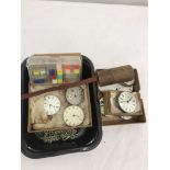 A quantity of watch spares to inc pocket watches,