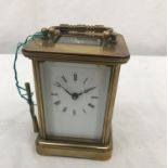 A brass carriage clock