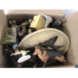 A box of Gerrman shepherd figures to inc Wade etc