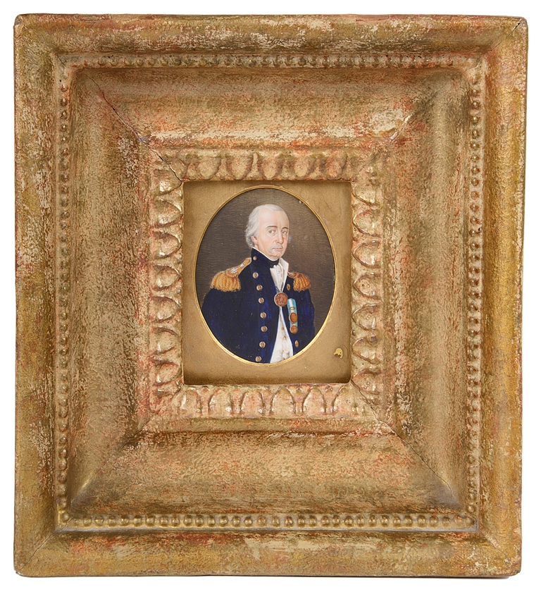 Charles Frederick de Brocktorff (Danish, 1775-1850): A portrait miniature of a naval officer,