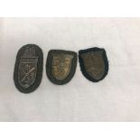Three WWII German campaign shields for Narvik,