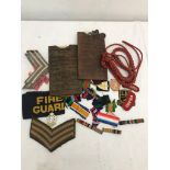 WWII embroidered badges, ribbon bars,