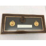 Three military Olympic medals, cased for small bore,