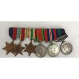 WWII Medal group court mounted 39-45, Italy, North Africa, DM, BWM, and CSM Cyprus bar to 919341 W.