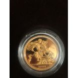 A 1981 boxed proof sovereign