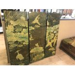 Four Japanese panels with crane decoration