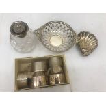 A quantity of HM silver to inc perfume bottle, pierced bowl,