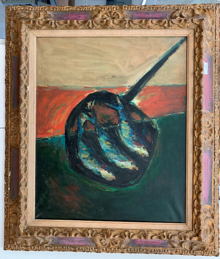 George Kennerley (1908-2009): Fish study, oil on canvas, signed verso,
