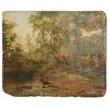 English School (19th century): Two oils depicting wooded river landscape by different hands,