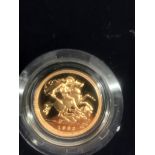 A 1982 boxed proof half sovereign