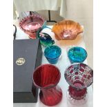 A quantity of glassware to inc Mdina glass goblets etc