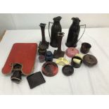 A quantity of bakelite to inc hot water bottle, candlestick,